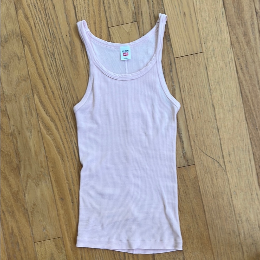 Hanes Re/Done Soft Pink Ribbed Tank Top - XS/S 💯cotton!!